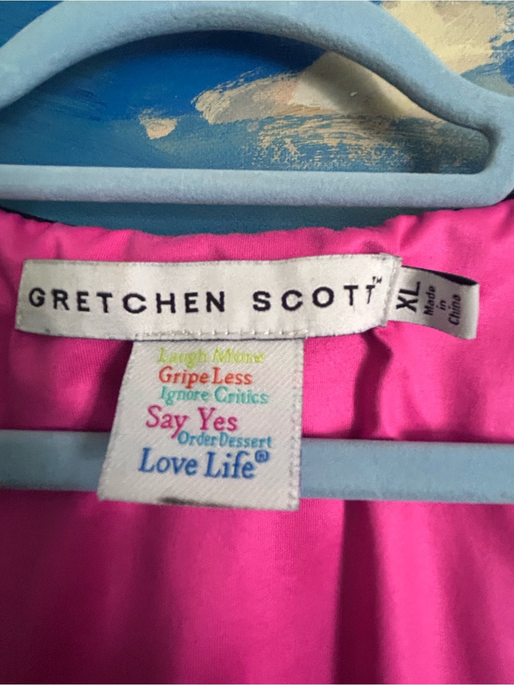 Gretchen Scott Designs Black Shell Top withPink Lining XL - Picture 4 of 5